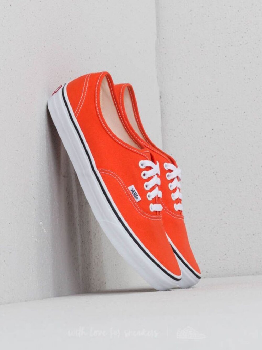Vans Men's Authentic (Mini-Checkered Lining) Spicy Orange